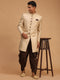 Vastramay Men's Beige Sherwani Set